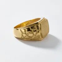 Men’s Rectangular Signet Ring 10K Yellow Gold