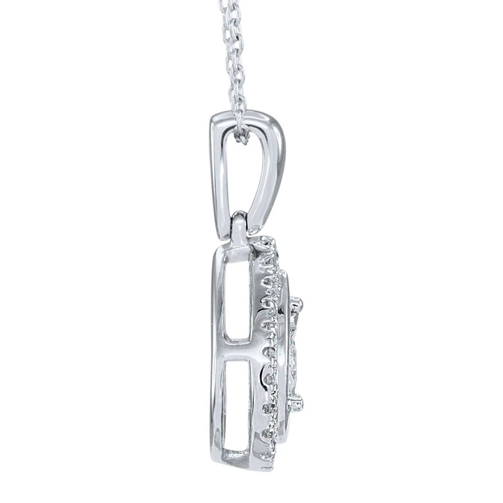 Miracle Mark Pear Shape Diamond Pendant Necklace in 10K White Gold (0.