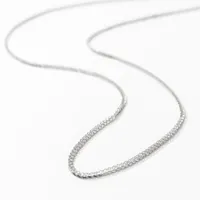 10K Diamond Cut White Gold Round 0.94mm Wheat Chain (18")