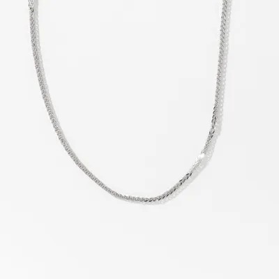 10K Diamond Cut White Gold Round 0.94mm Wheat Chain (18")