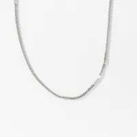 10K Diamond Cut White Gold Round 0.94mm Wheat Chain (18")