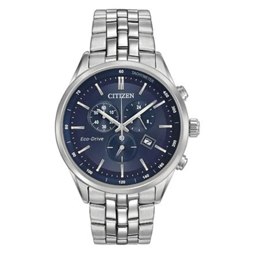 Citizen Men's Corso Eco-drive Blue Dial Stainless Steel Watch | AT2141