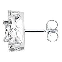 Halo Diamond Stud Earrings in 10K White Gold (1.00ct tw)