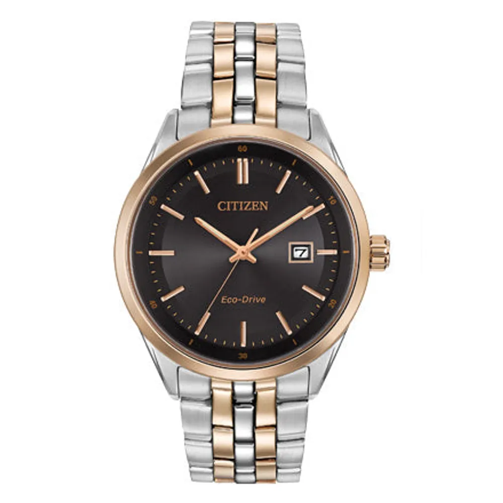 Citizen Men's Corso Eco-Drive Two-Tone Black Dial Watch | BM7256-50E