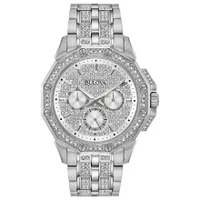 Bulova Men's Crystal Watch With Pave Set Dial | 96C134