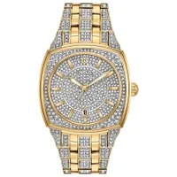 Bulova Men's Yellow Gold Tone Crystal Watch | 98B323