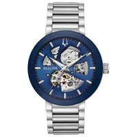 Bulova Men's Modern Automatic Blue Dial Stainless Steel Watch | 96A204