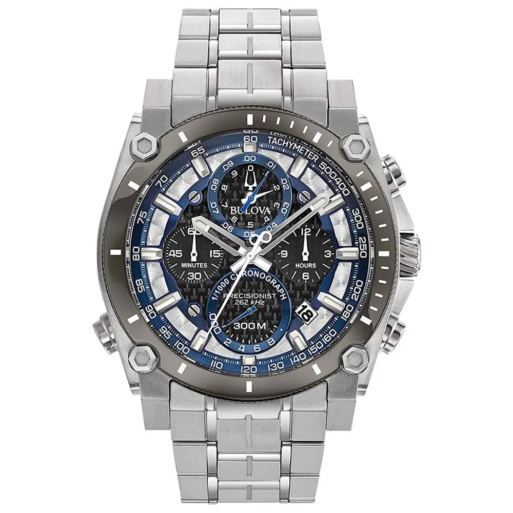 Bulova Men's Precisionist Chronograph Watch In Stainless Steel | 98B31