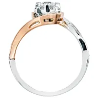 Canadian Swirl Diamond Engagement Ring 14K White and Rose Gold (0.4