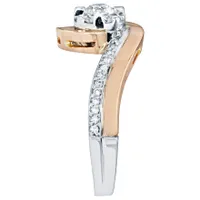 Canadian Swirl Diamond Engagement Ring 14K White and Rose Gold (0.4