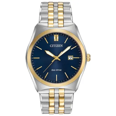 Citizen Men`s Corso Two Tone Stainless Steel Watch In Blue Dial | BM73