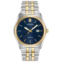Citizen Men`s Corso Two Tone Stainless Steel Watch In Blue Dial | BM73