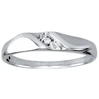 Hers Slanted Diamond Wedding Band 10K White Gold (0.01ct tw)