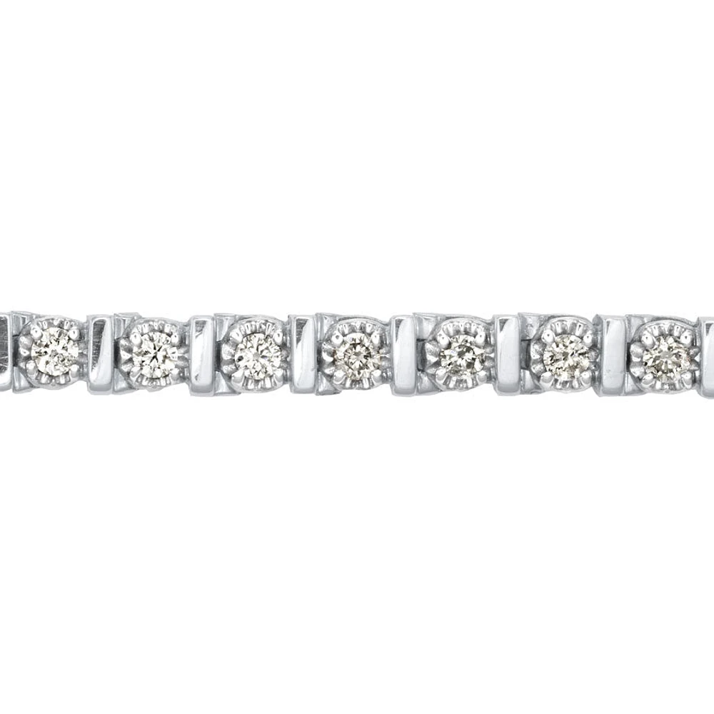 Diamond Bar Tennis Bracelet in 10K White Gold (1.00ct tw)