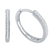 Diamond Hoop Earrings in 10K White Gold (0.10ct tw)