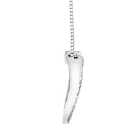 Diamond Lined Heart Necklace in 10K White Gold (0.05ct tw)