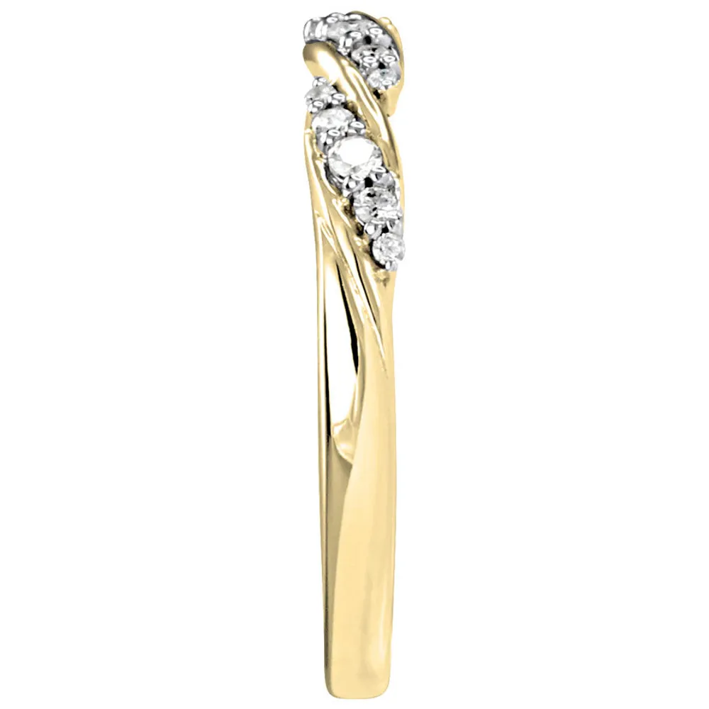 Diamond Twist Anniversary Ring 14K Yellow Gold (0.15ct tw)