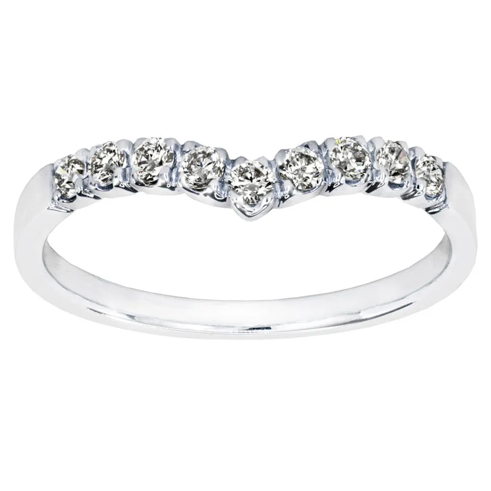 Diamond V Ring 18K White Gold (0.25ct tw)