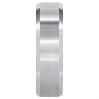 Mens Comfort Fit Wedding Band with Brush Finish 14K White Gold (6.5
