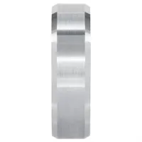 Mens Comfort Fit Wedding Band with Brush Finish in 14K White Gold (6.5