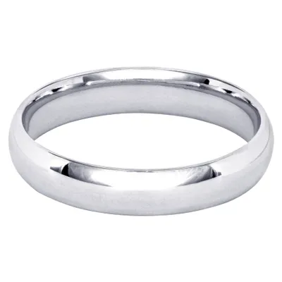 Low Dome Comfort Fit Wedding Band 14K Gold (4MM