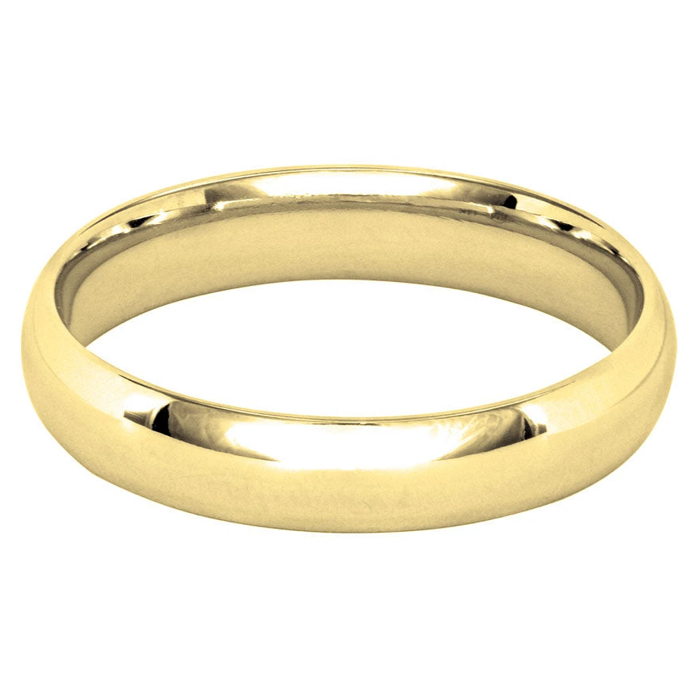 Low Dome Comfort Fit Wedding Band 10K Gold (4MM