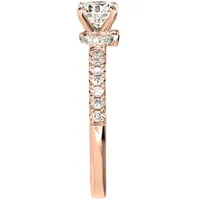 Lumina "Embrace" Ideal Cut Diamond Engagement Ring with Ruby Accent