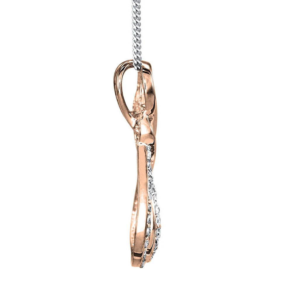 Infinity Diamond Pendant Necklace in 10K White and Rose Gold (0.08ct t