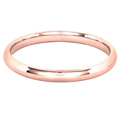 Low Dome Comfort Fit Wedding Band 14K Rose Gold (2MM)