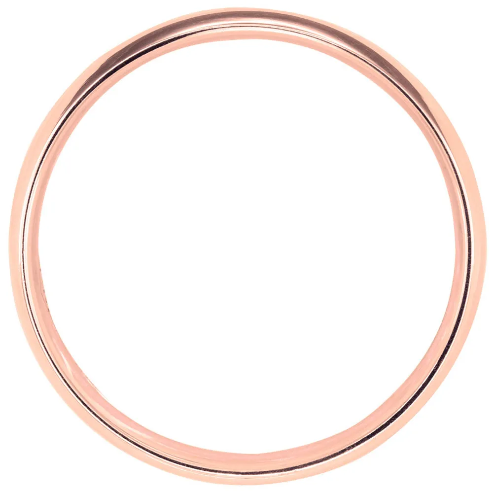 Low Dome Comfort Fit Wedding Band 14K Rose Gold (2MM)