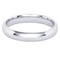 Low Dome Comfort Fit Wedding Band 14K Gold (3MM