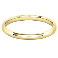 Low Dome Comfort Fit Wedding Band 14K Gold (2MM