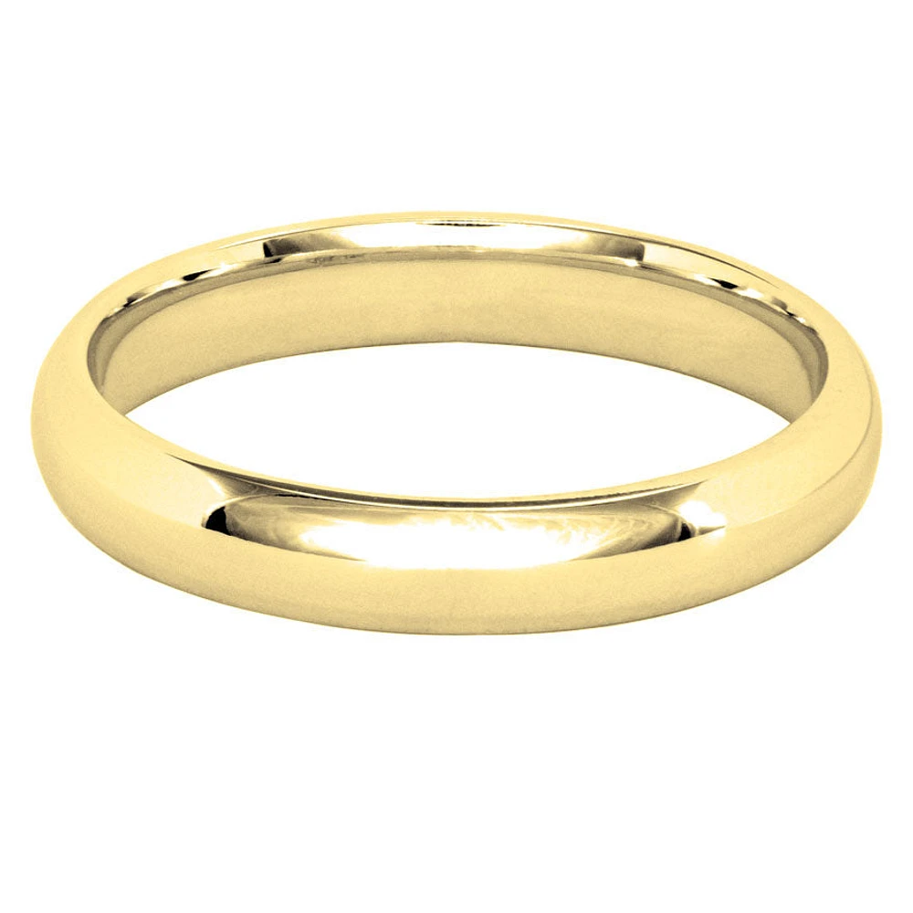 Low Dome Comfort Fit Wedding Band 10K Gold (3MM