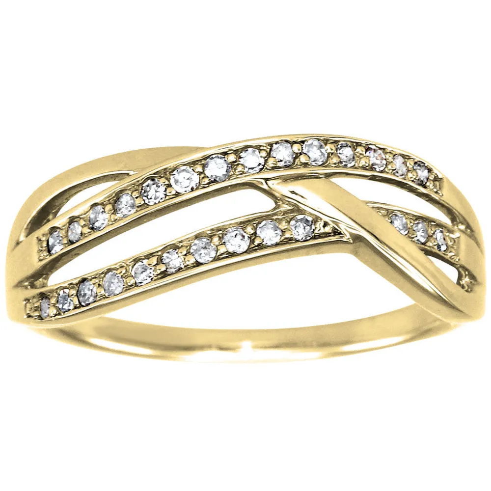 Multi-Strand Diamond Wedding Band 10K Yellow Gold (0.15ct tw)