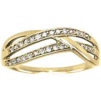 Multi-Strand Diamond Wedding Band 10K Yellow Gold (0.15ct tw)