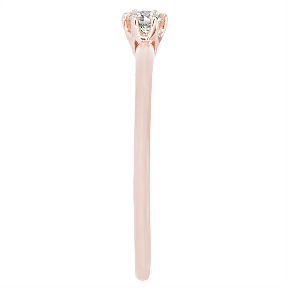 Petite Solitaire Diamond Ring 10K Rose Gold (0.07ct tw)