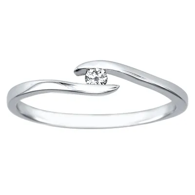 Solitaire Diamond Promise Ring 10K White Gold (0.05ct tw)