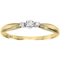 Three-Stone Diamond Promise Ring 10K White and Yellow Gold (0.04ct