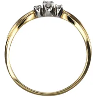 Three-Stone Diamond Promise Ring 10K White and Yellow Gold (0.04ct
