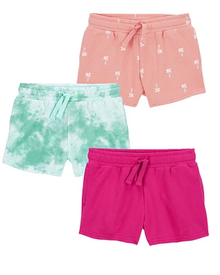 Baby 3-Pack Tie-Dye Pull-On French Terry Shorts