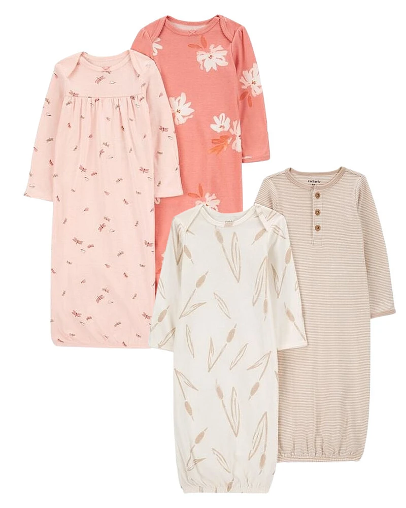 Baby 4-Pack Mixed Print Night Gowns Set