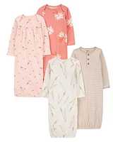 Baby 4-Pack Mixed Print Night Gowns Set