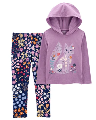 Toddler 2-Piece Fox Graphic Tee & Cozy Fleece Leggings