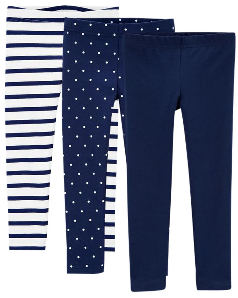 Toddler 3-Pack Navy Leggings Set