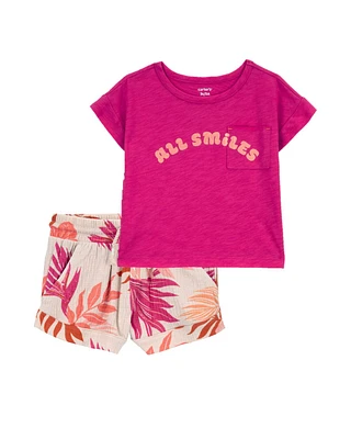 Baby 2-Piece All Smiles Pocket Tee & Pull-On French Terry Shorts Set
