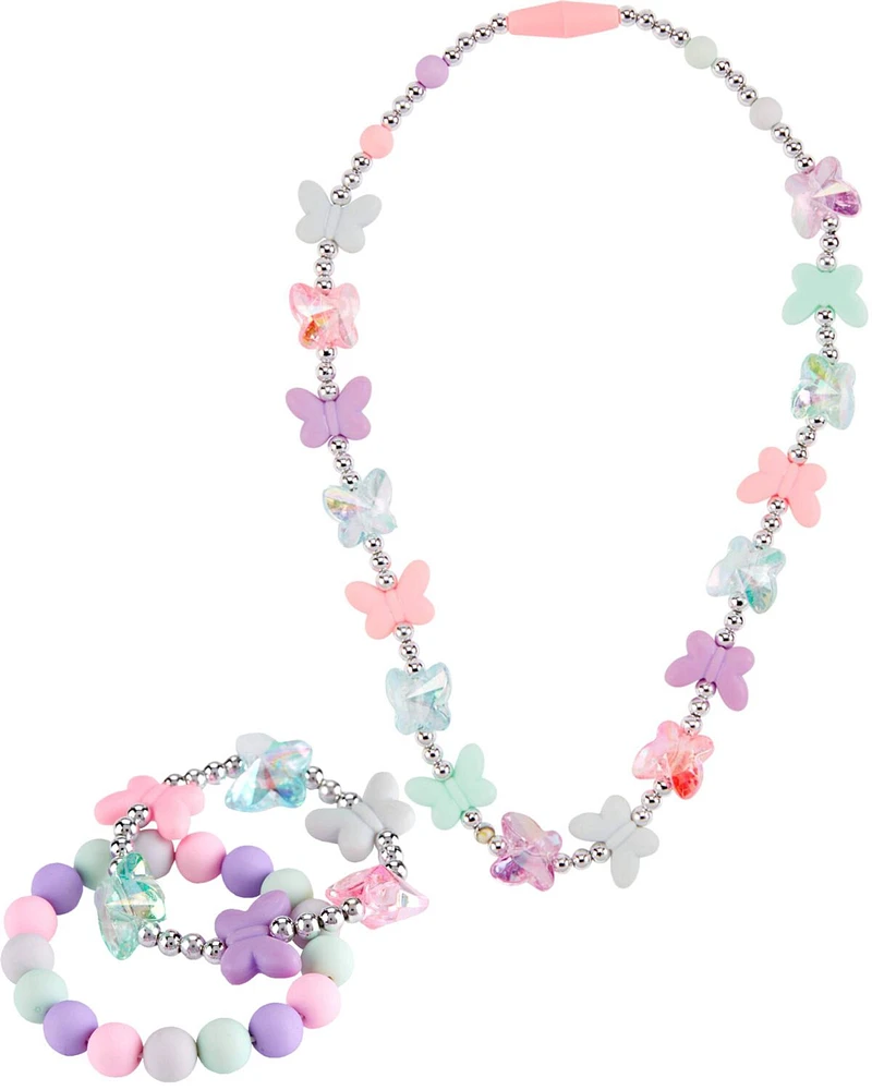 3-Piece Butterfly Necklace & Bracelets Set
