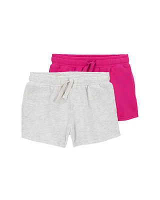 Kid 2-Pack Knit Pull-On French Terry Shorts