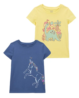 Toddler 2-Pack Unicorn & Dinosaur Graphic Tees