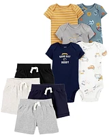 Baby 9-Piece Game Day Bodysuits & Shorts Set