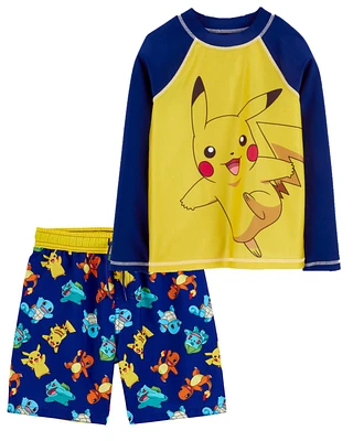 Kid Pikachu Pokémon Rashguard & Swim Trunks Set